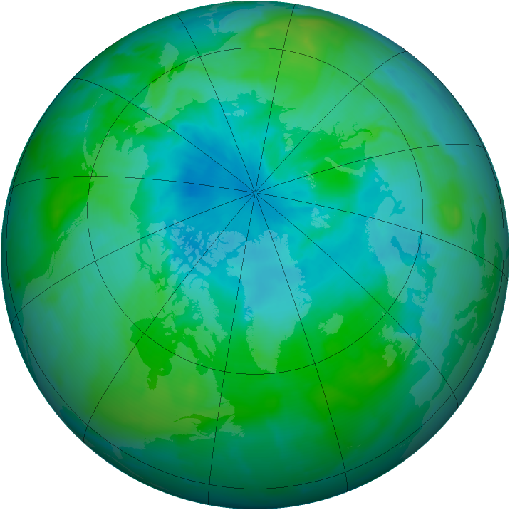 Arctic ozone map for 21 August 2012